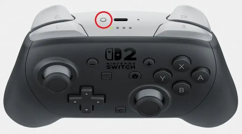Nintendo Switch 2 Proコントローラー ペアリングボタン