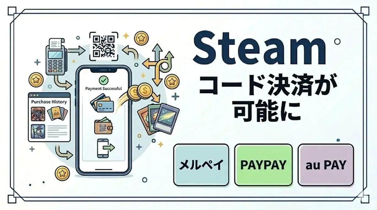 SteamでLINE Pay、メルペイ、PayPayでの支払いが可能になりました
