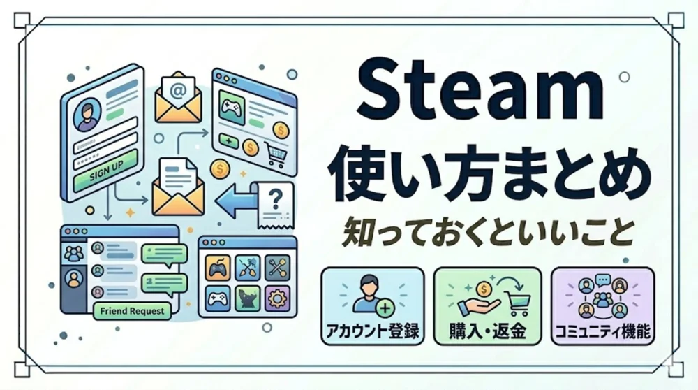 Steamの使い方 - アカウント登録、購入・返金、コミュニティ機能など各種手続きや設定方法解説
