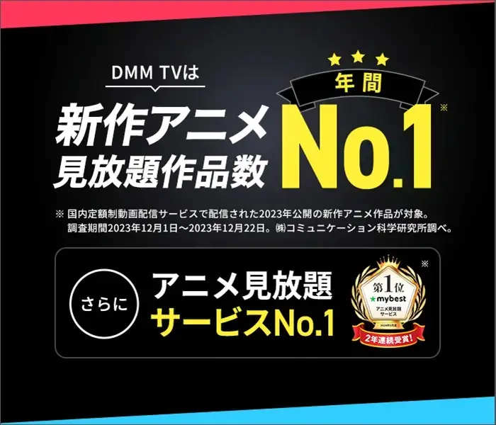 dmmtv新作アニメ見放題作品数No.1