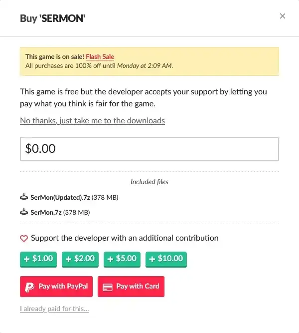 itchio Buy SERMON