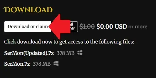itchio download or claim