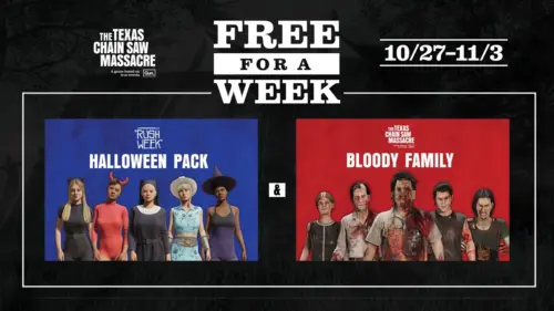 SteamでThe Texas Chain Saw MassacreのSlaughter Family Bloody Skins PackとRush Week - Halloween Outfit Packが無料配布中