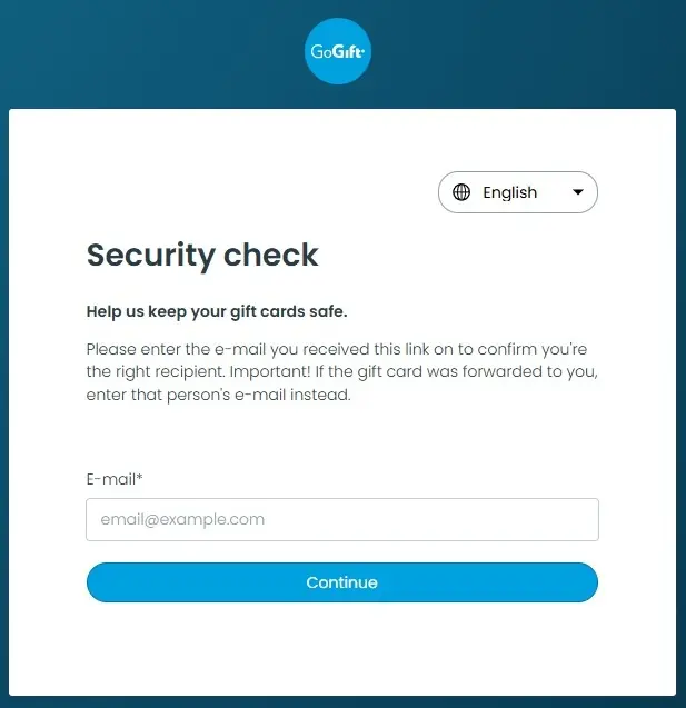 GoGift メールアドレス確認