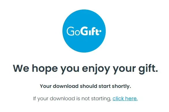 GoGift 手続き完了＆ギフトカードのコードダウンロード