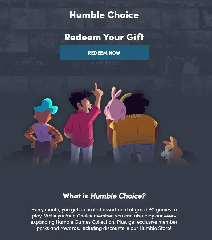 ハンブルチョイスのギフトをアカウントに追加する