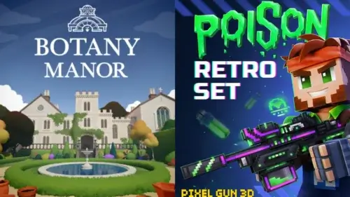 Botany ManorとPixel Gun 3D - Poison Retro Set