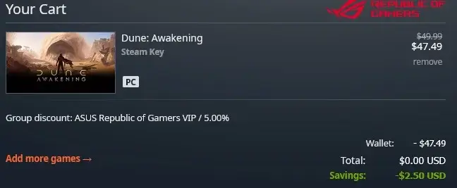 Gamesplanet Dune Awakening ROG VIP割引