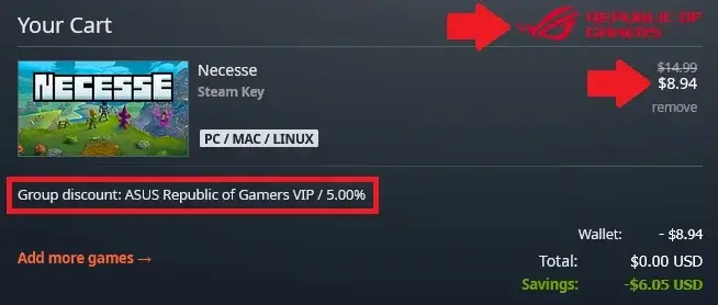 gamesplanet Necesse ROG VIP 価格