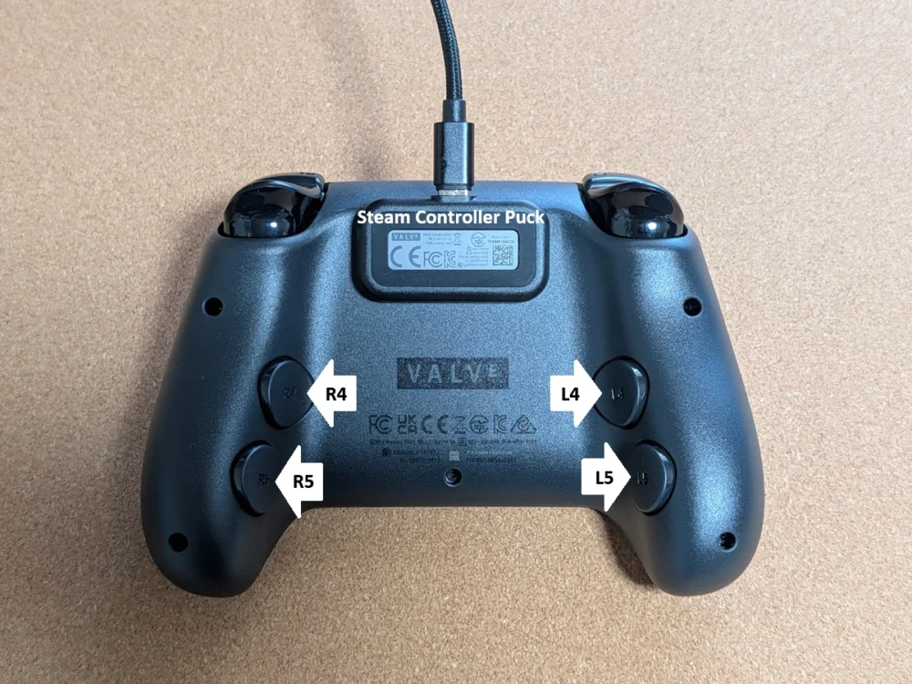 Steam Controller（2026）の背面情報