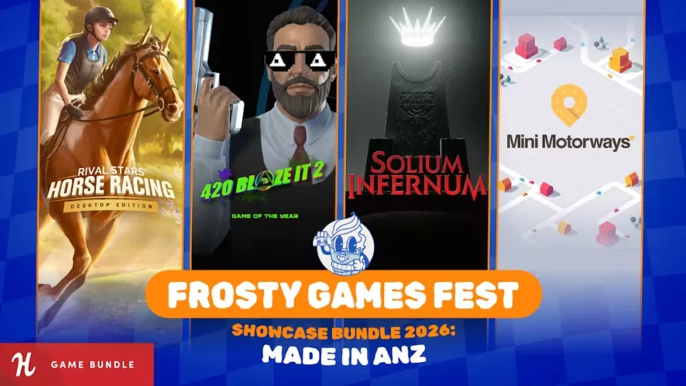HumbleのFrosty Games Fest Showcase Bundle 2026: Made in ANZが11本19.8ドルで販売されている情報