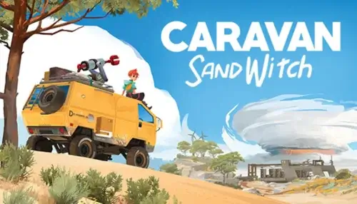 Epic Games Storeで無料配布中の探検アドベンチャーゲーム『Caravan SandWitch』のタイトルロゴとキービジュアル