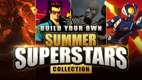 Fanaticalの『Build your own Summer Superstars Collection』バナー画像と『ULTRAKILL』などのゲームイラスト