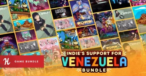 Humble Bundleの『Indie's Support for Venezuela Bundle』バナー画像と『Bug Fables』『TOEM』など収録タイトルのイラスト