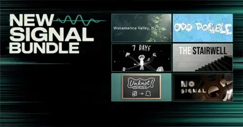 IndieGala New Signal Bundleの告知画像。左側に「NEW SIGNAL BUNDLE」のロゴ、右側に収録タイトルサムネイルが並んでいる。