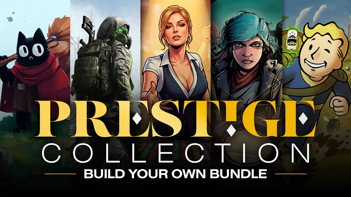 Fanaticalの『Build Your Own Prestige Collection 2026年9月版』バナー画像とFalloutやSTALKERなどのゲームキャラクターイラスト