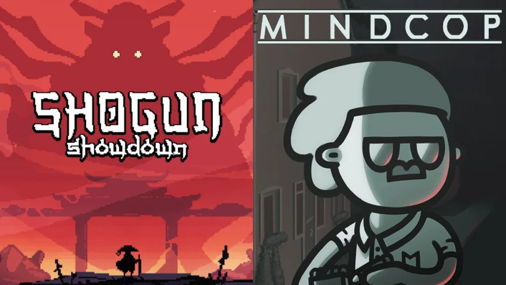 Epic Games Storeで無料配布中の『Shogun Showdown』と『Mindcop』のタイトルロゴおよびゲームパッケージ画像