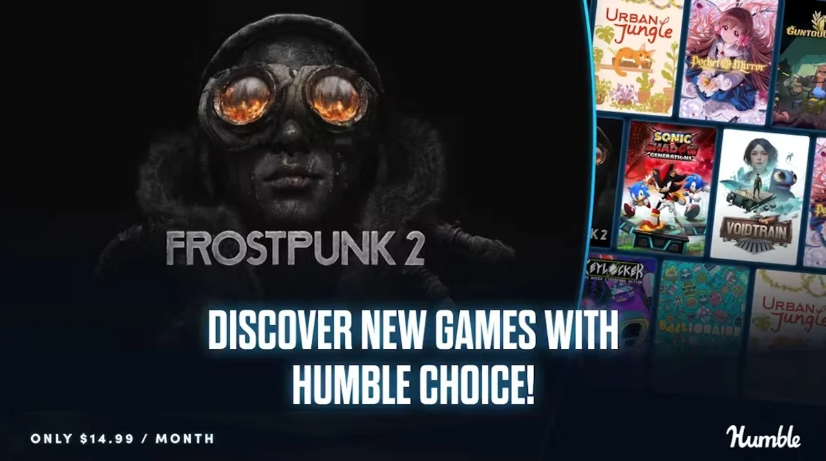 Humble Choice 2026年9月版のバナー画像と『Frostpunk 2』『Sonic X Shadow Generations』などのゲームジャケットイラスト