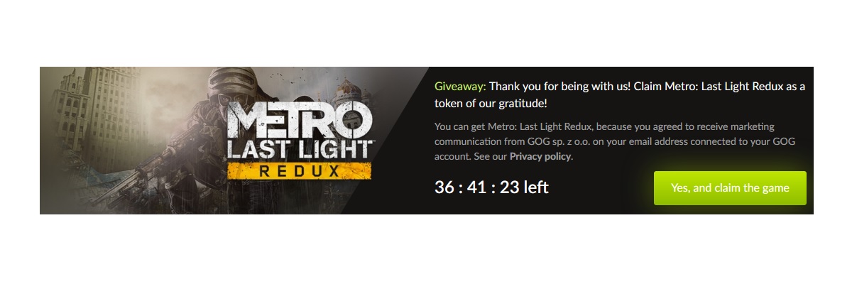 Gogでmetro Last Light Redux無料配布中